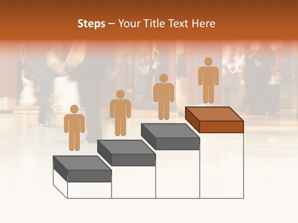 People Shopping Inside A Mall (Focus Is More On The Front Areas & Sharpness Is A Little Off To Highlight Motion & Obscure Logos/Faces, Photo Composition Allows You To Add Text & Other Contents Easily) PowerPoint Template