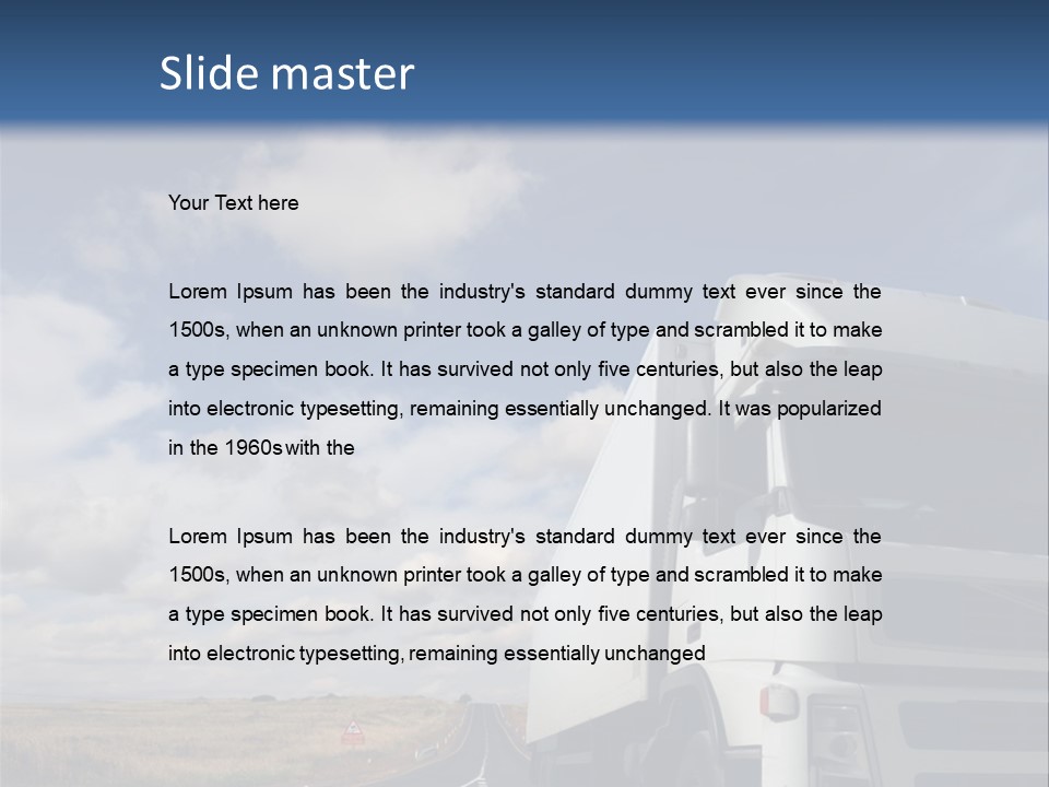 The Lorry On A Road PowerPoint Template