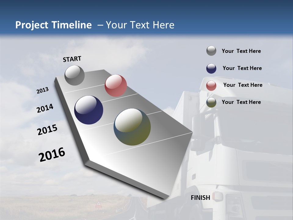 The Lorry On A Road PowerPoint Template