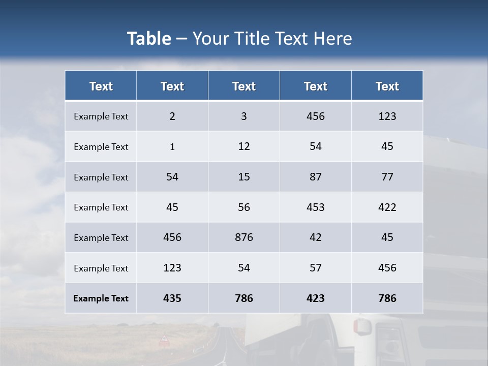 The Lorry On A Road PowerPoint Template