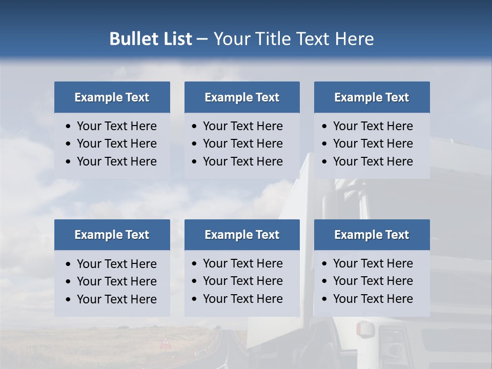 The Lorry On A Road PowerPoint Template
