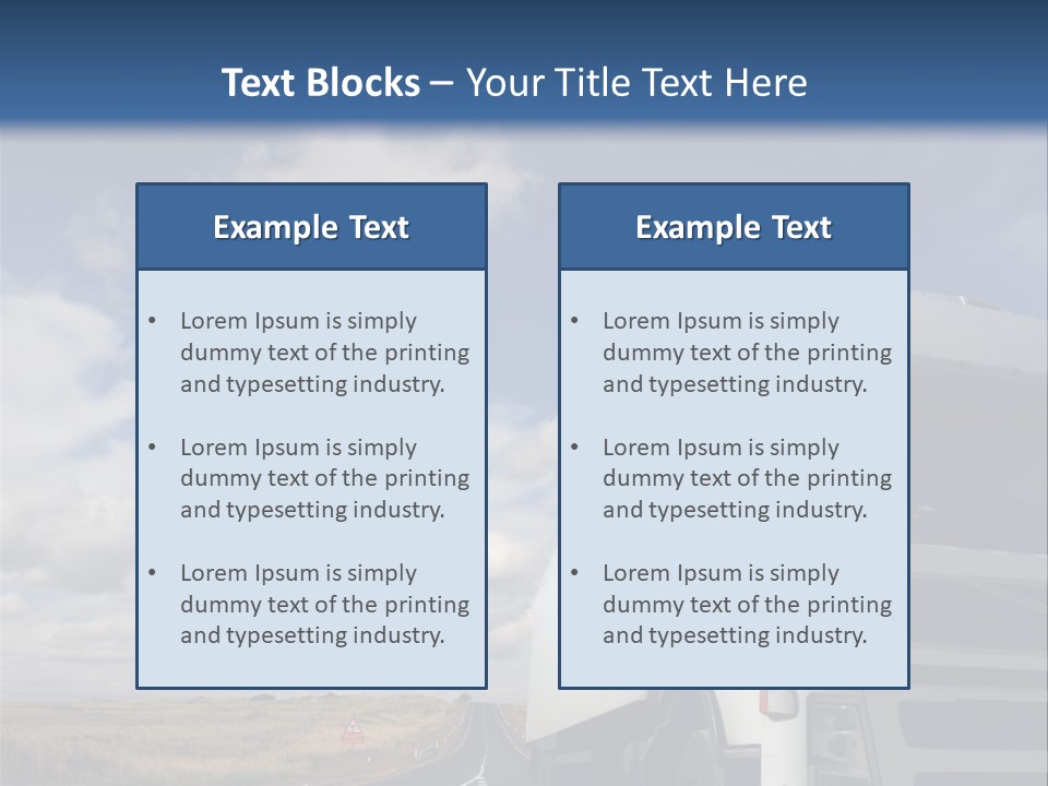 The Lorry On A Road PowerPoint Template
