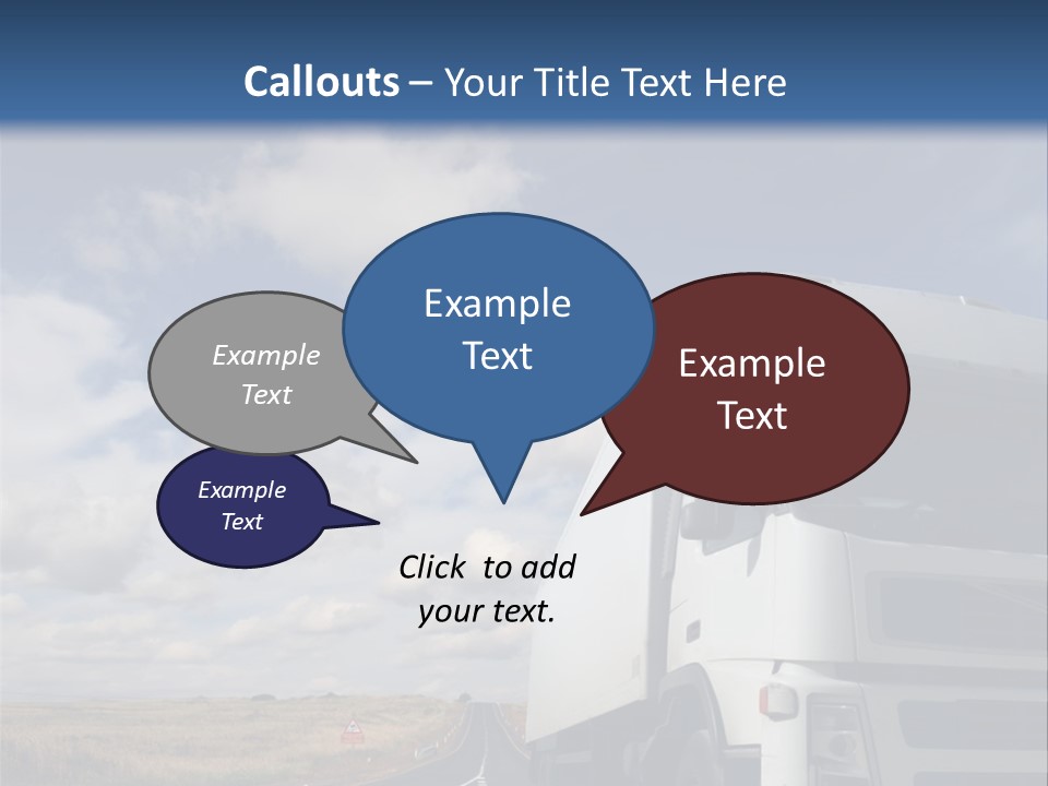 The Lorry On A Road PowerPoint Template
