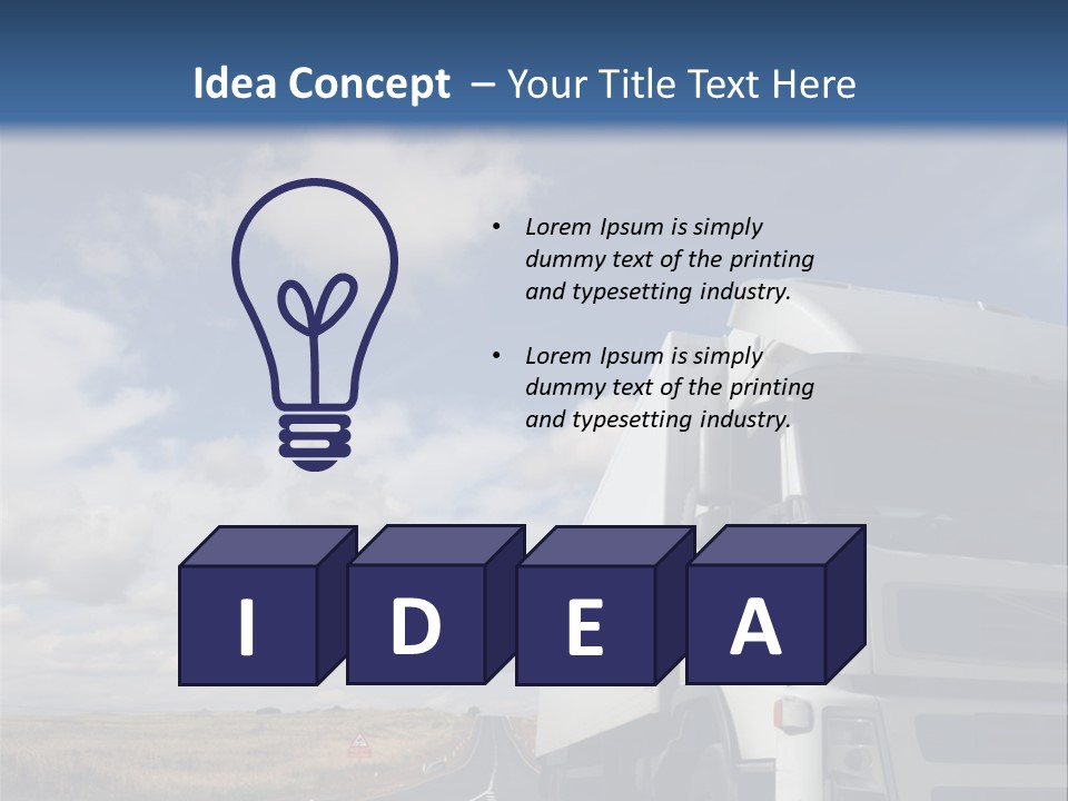 The Lorry On A Road PowerPoint Template