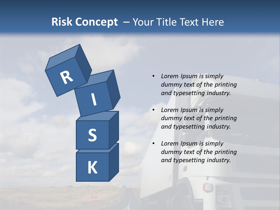 The Lorry On A Road PowerPoint Template