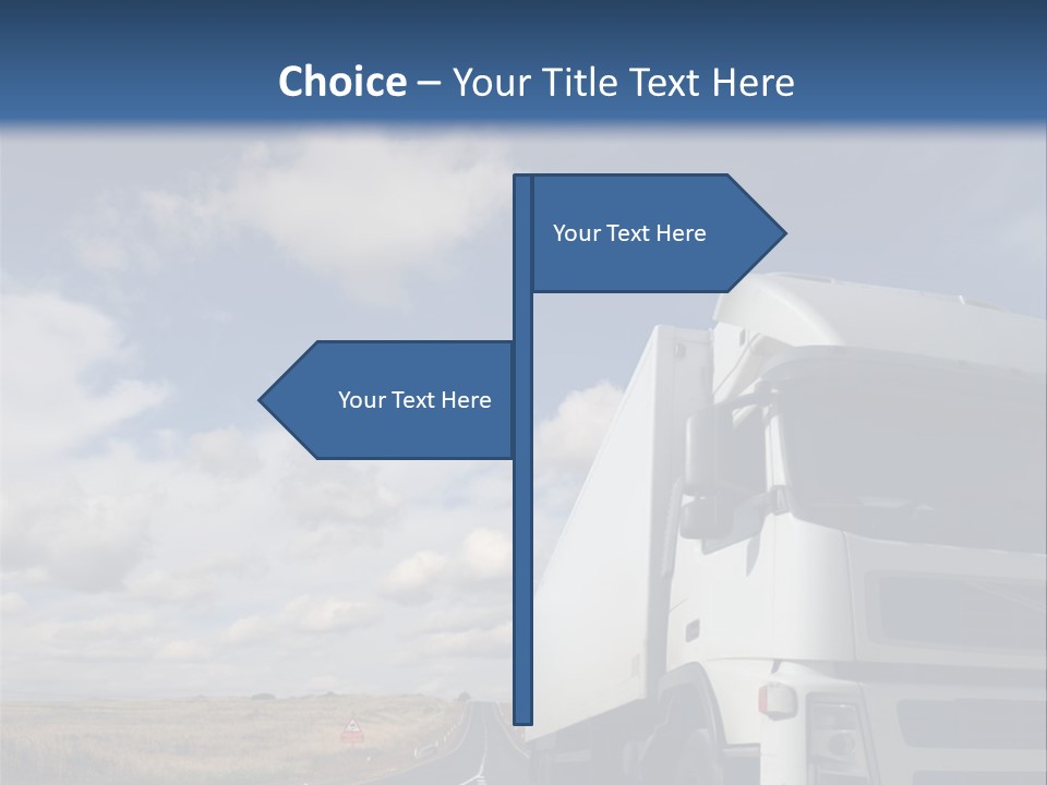 The Lorry On A Road PowerPoint Template