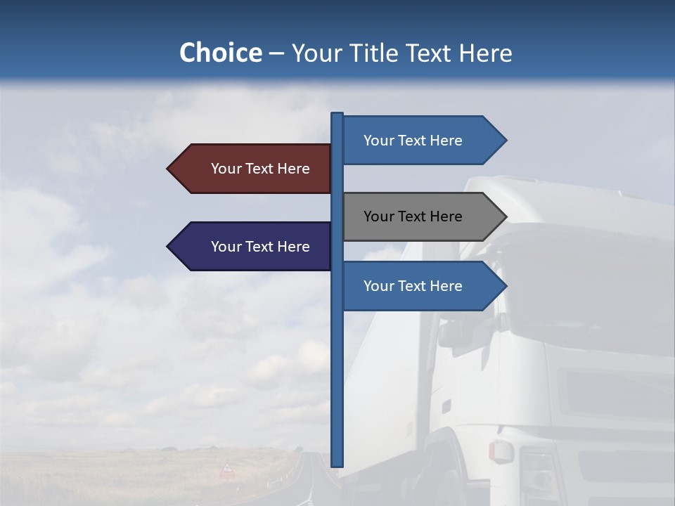 The Lorry On A Road PowerPoint Template