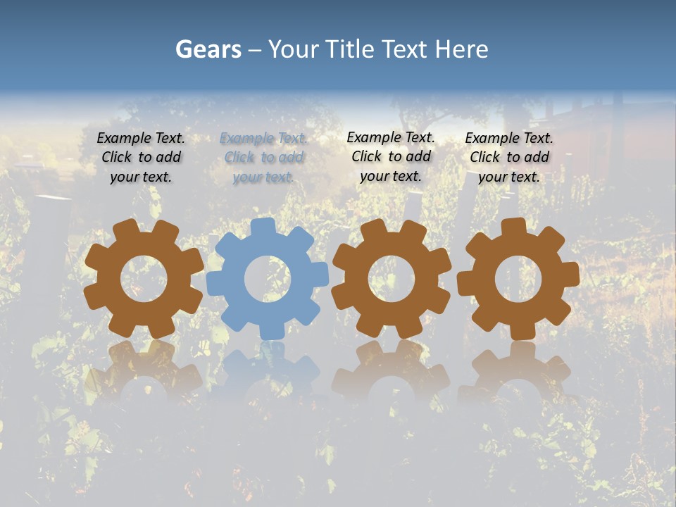 A Field With A Fence And A House In The Background PowerPoint Template