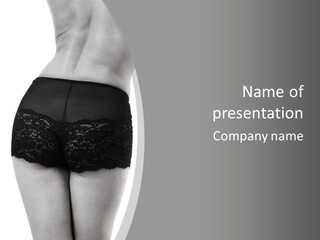 Black And White Shot Of Woman's Back In Y Vintage Panties PowerPoint Template