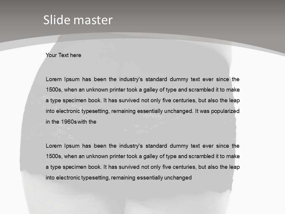 Black And White Shot Of Woman's Back In Y Vintage Panties PowerPoint Template