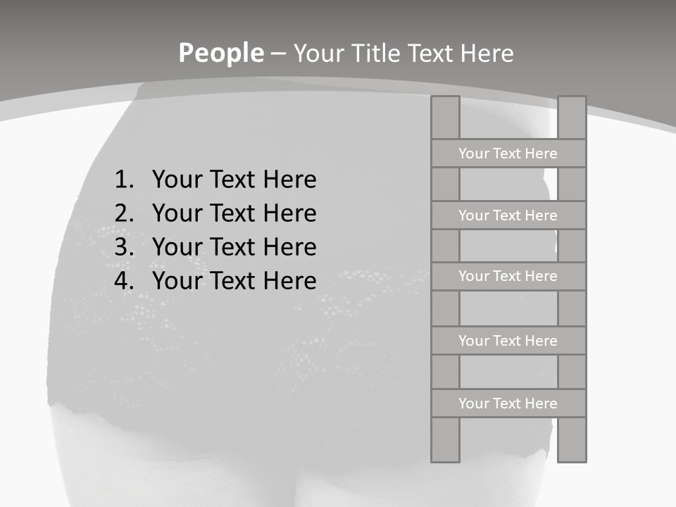 Black And White Shot Of Woman's Back In Y Vintage Panties PowerPoint Template