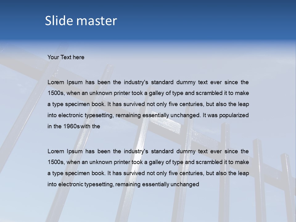 Metal Fence Over Blue Sky PowerPoint Template