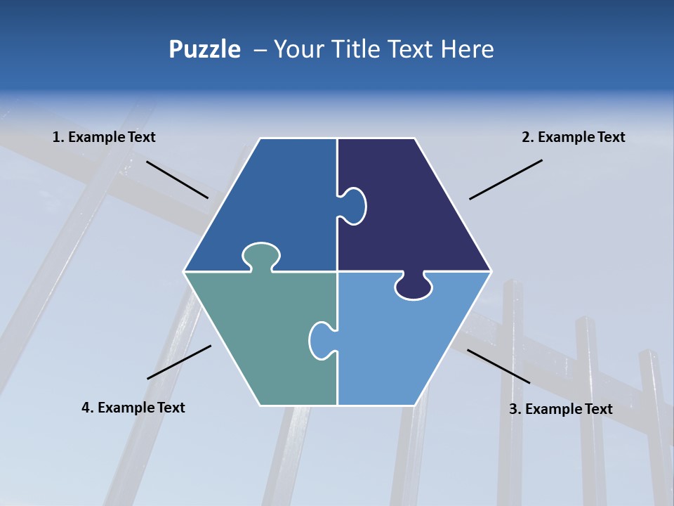 Metal Fence Over Blue Sky PowerPoint Template