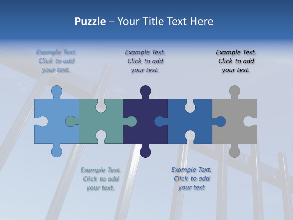 Metal Fence Over Blue Sky PowerPoint Template