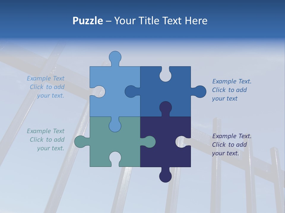 Metal Fence Over Blue Sky PowerPoint Template