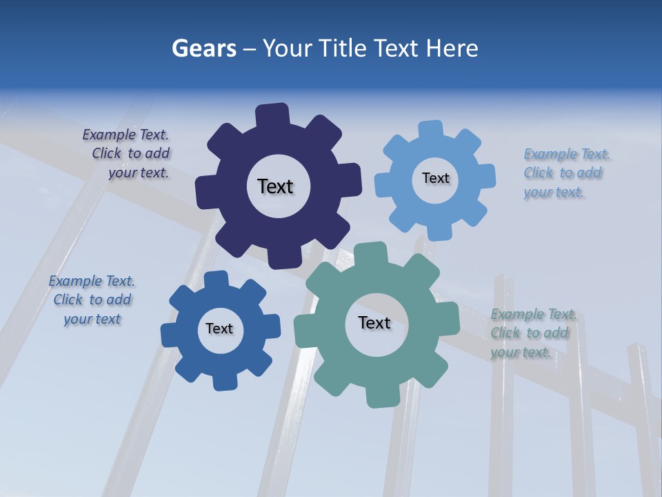 Metal Fence Over Blue Sky PowerPoint Template