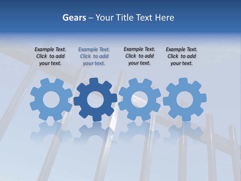 Metal Fence Over Blue Sky PowerPoint Template