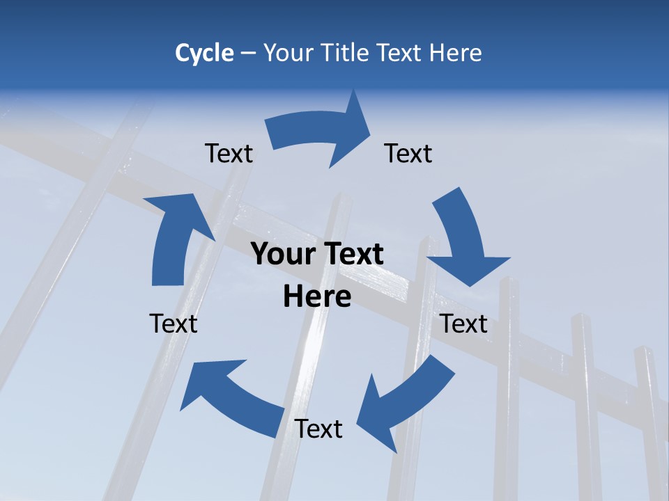 Metal Fence Over Blue Sky PowerPoint Template