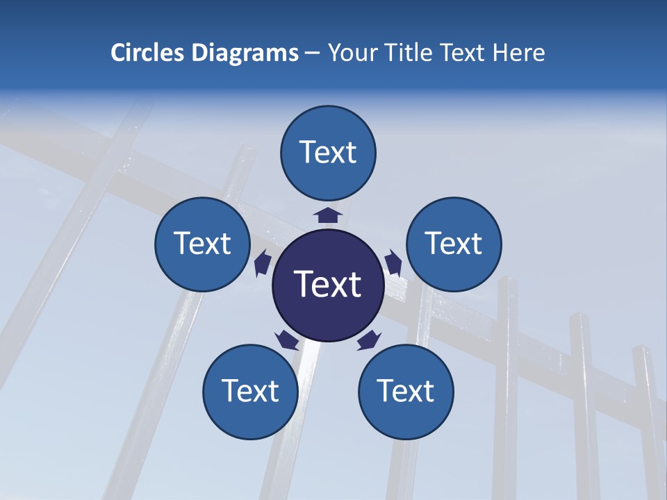 Metal Fence Over Blue Sky PowerPoint Template