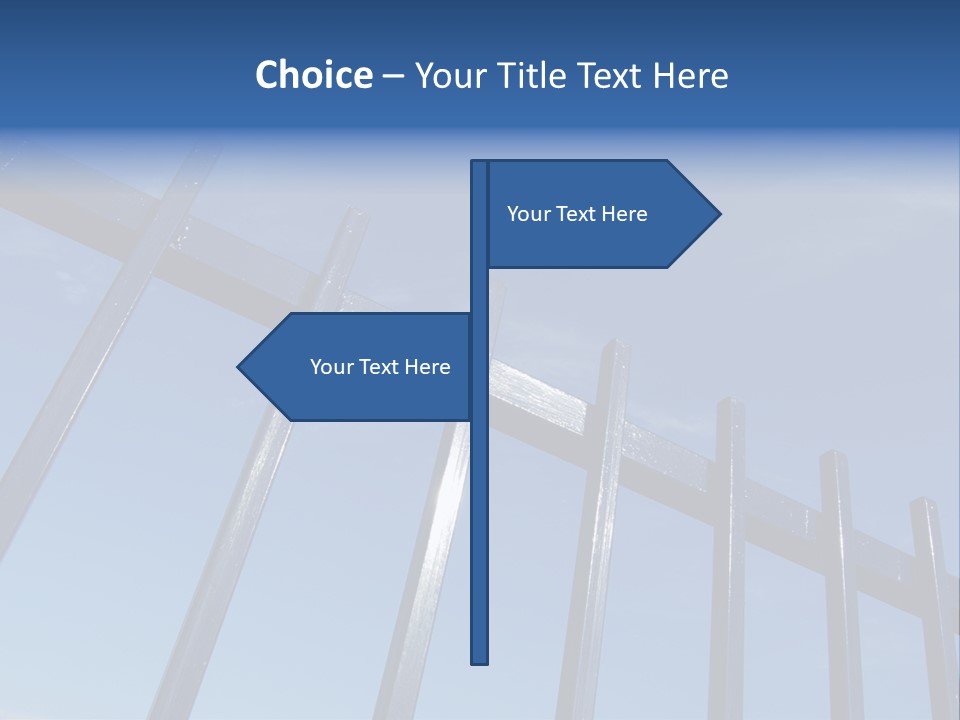 Metal Fence Over Blue Sky PowerPoint Template