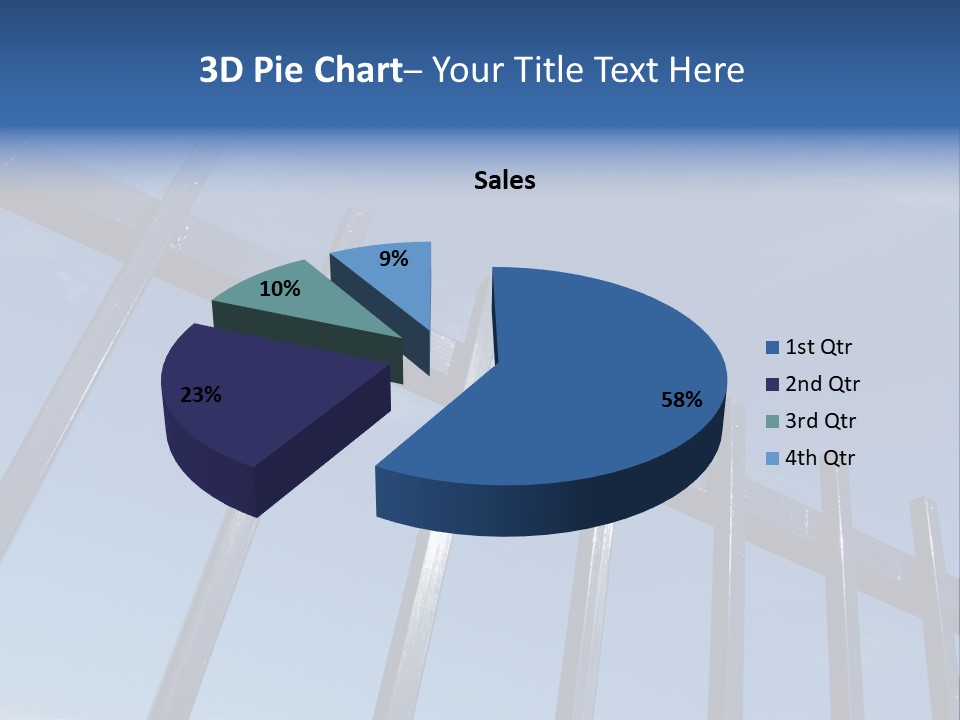 Metal Fence Over Blue Sky PowerPoint Template