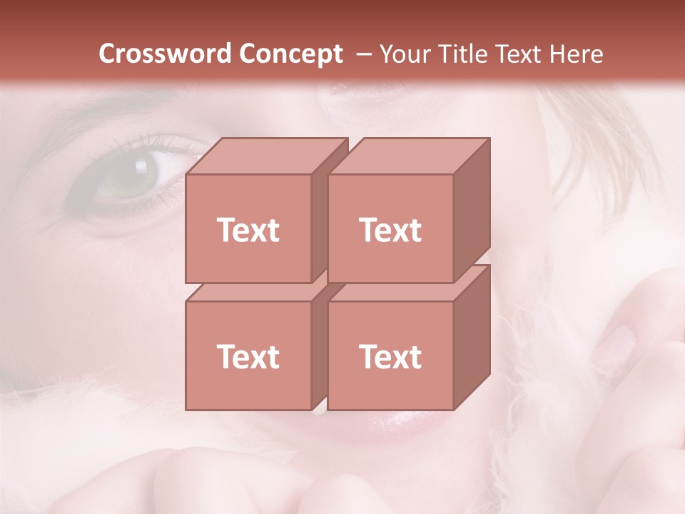 Closeup Of Young Beautiful Girl, Wearing Wool Winter Hat And Scarf PowerPoint Template