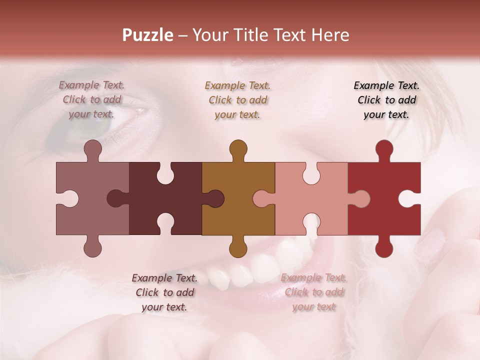 Closeup Of Young Beautiful Girl, Wearing Wool Winter Hat And Scarf PowerPoint Template