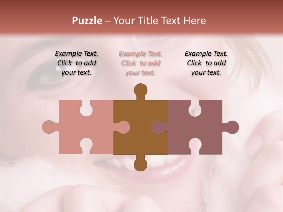 Closeup Of Young Beautiful Girl, Wearing Wool Winter Hat And Scarf PowerPoint Template