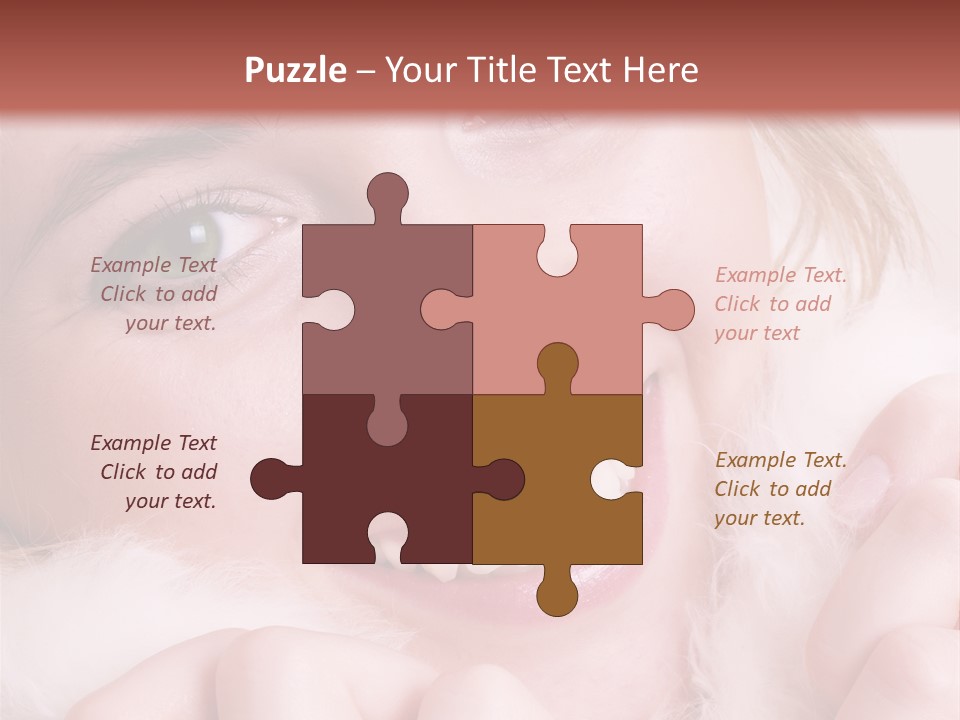 Closeup Of Young Beautiful Girl, Wearing Wool Winter Hat And Scarf PowerPoint Template