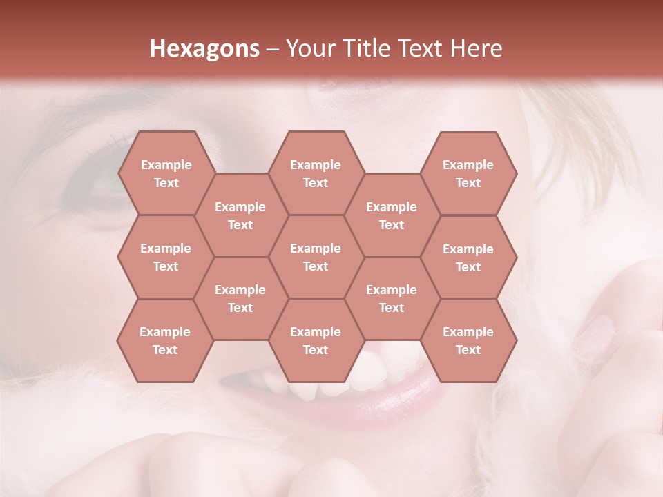 Closeup Of Young Beautiful Girl, Wearing Wool Winter Hat And Scarf PowerPoint Template