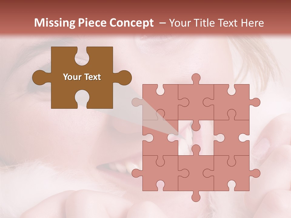 Closeup Of Young Beautiful Girl, Wearing Wool Winter Hat And Scarf PowerPoint Template