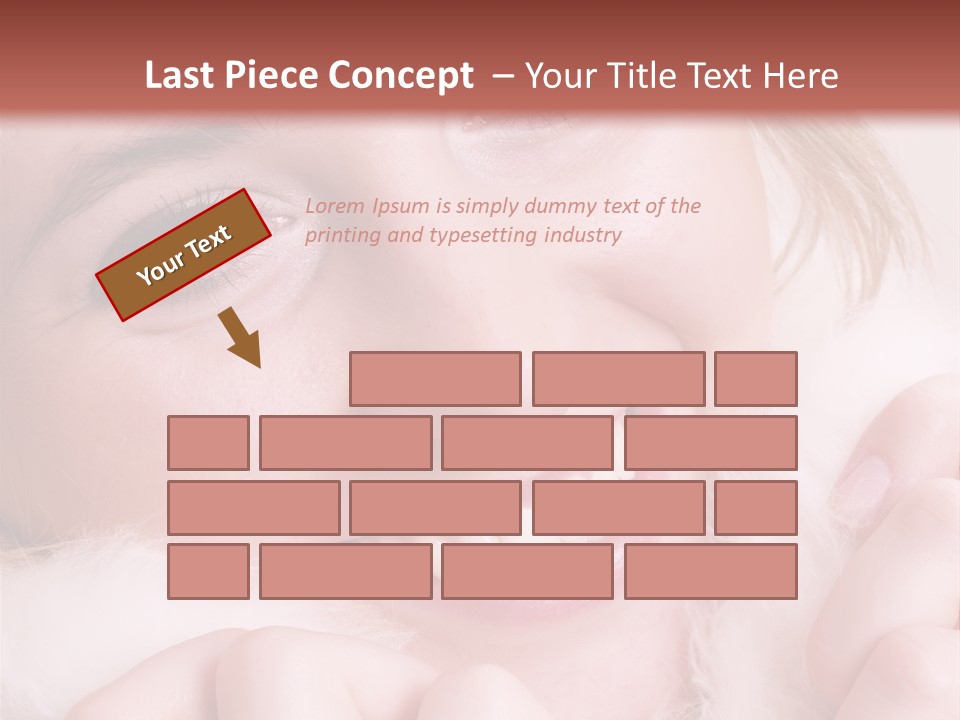 Closeup Of Young Beautiful Girl, Wearing Wool Winter Hat And Scarf PowerPoint Template