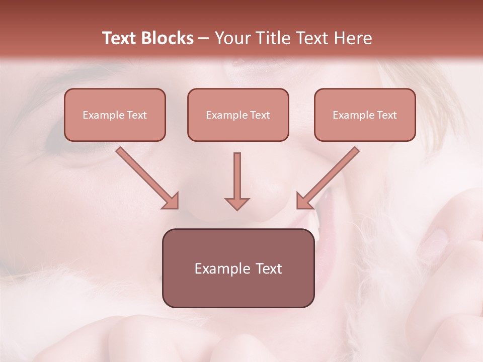 Closeup Of Young Beautiful Girl, Wearing Wool Winter Hat And Scarf PowerPoint Template