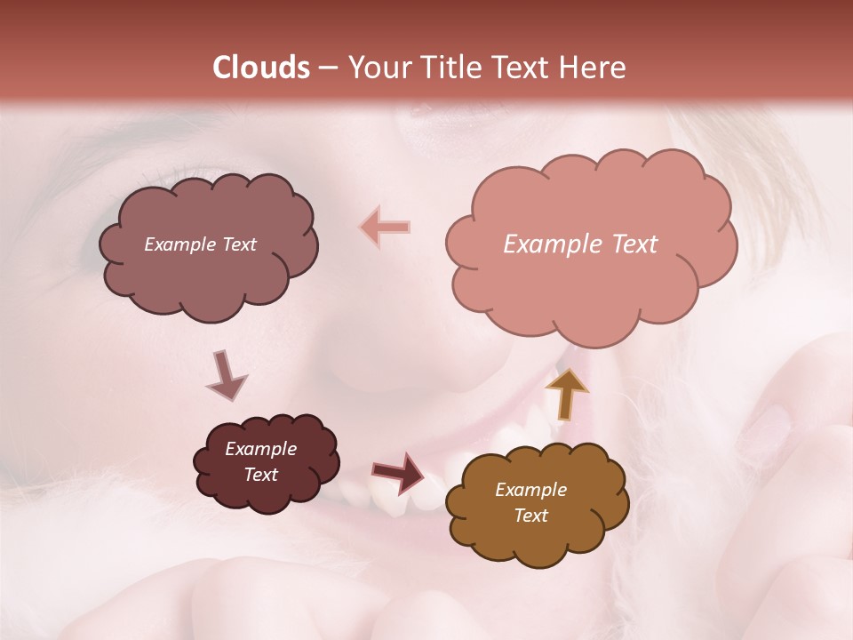 Closeup Of Young Beautiful Girl, Wearing Wool Winter Hat And Scarf PowerPoint Template