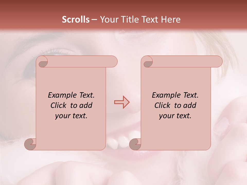 Closeup Of Young Beautiful Girl, Wearing Wool Winter Hat And Scarf PowerPoint Template