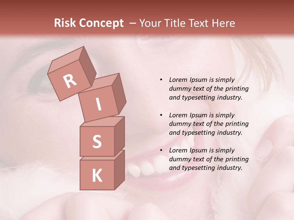 Closeup Of Young Beautiful Girl, Wearing Wool Winter Hat And Scarf PowerPoint Template