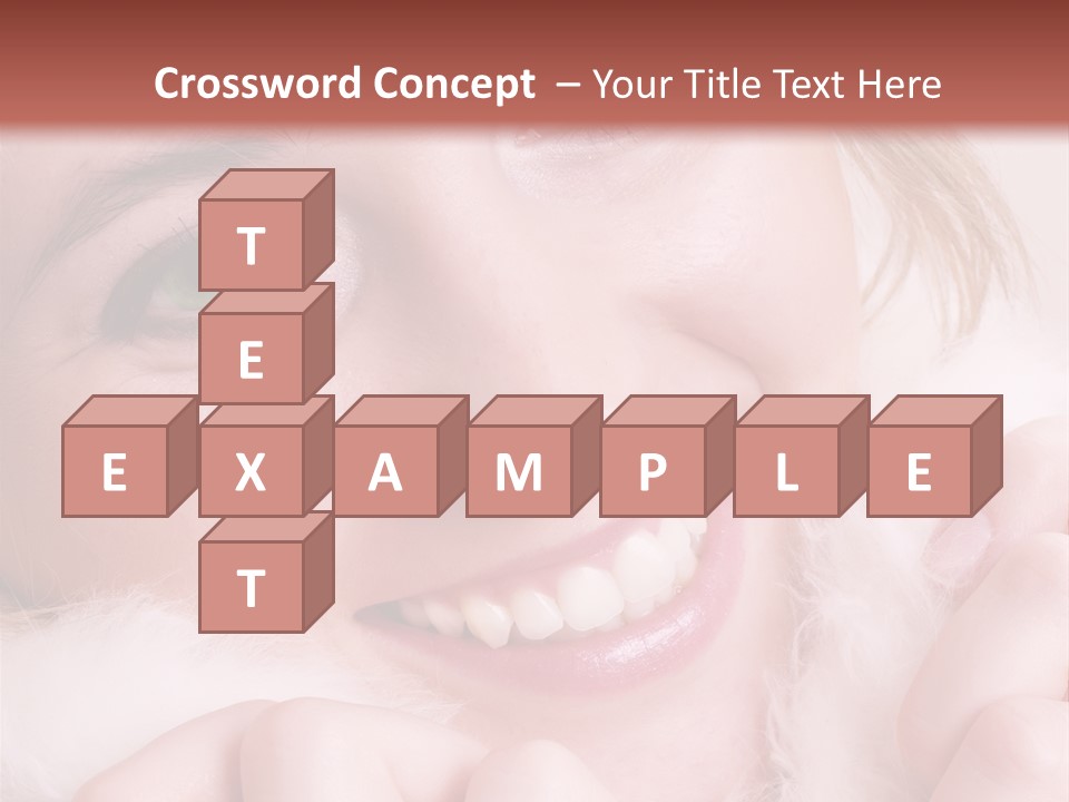 Closeup Of Young Beautiful Girl, Wearing Wool Winter Hat And Scarf PowerPoint Template