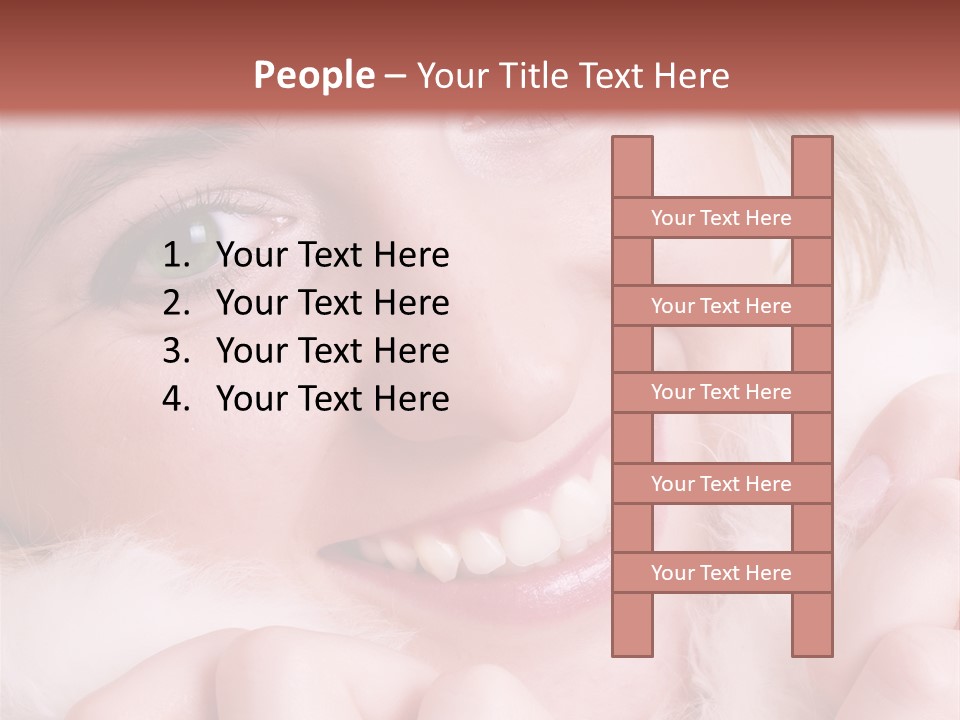 Closeup Of Young Beautiful Girl, Wearing Wool Winter Hat And Scarf PowerPoint Template