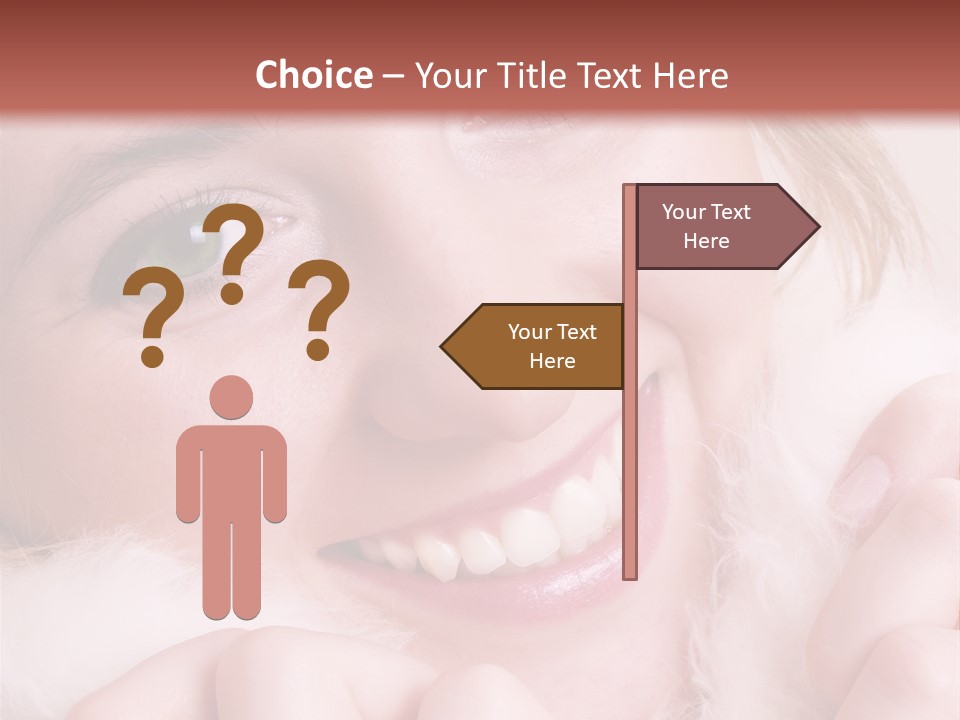 Closeup Of Young Beautiful Girl, Wearing Wool Winter Hat And Scarf PowerPoint Template