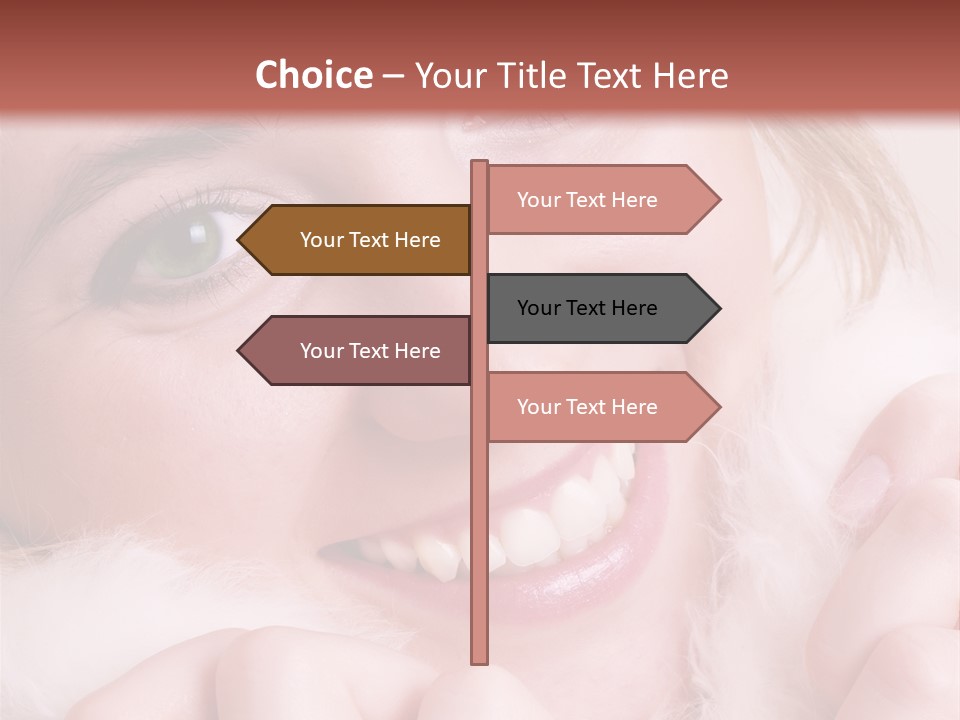 Closeup Of Young Beautiful Girl, Wearing Wool Winter Hat And Scarf PowerPoint Template