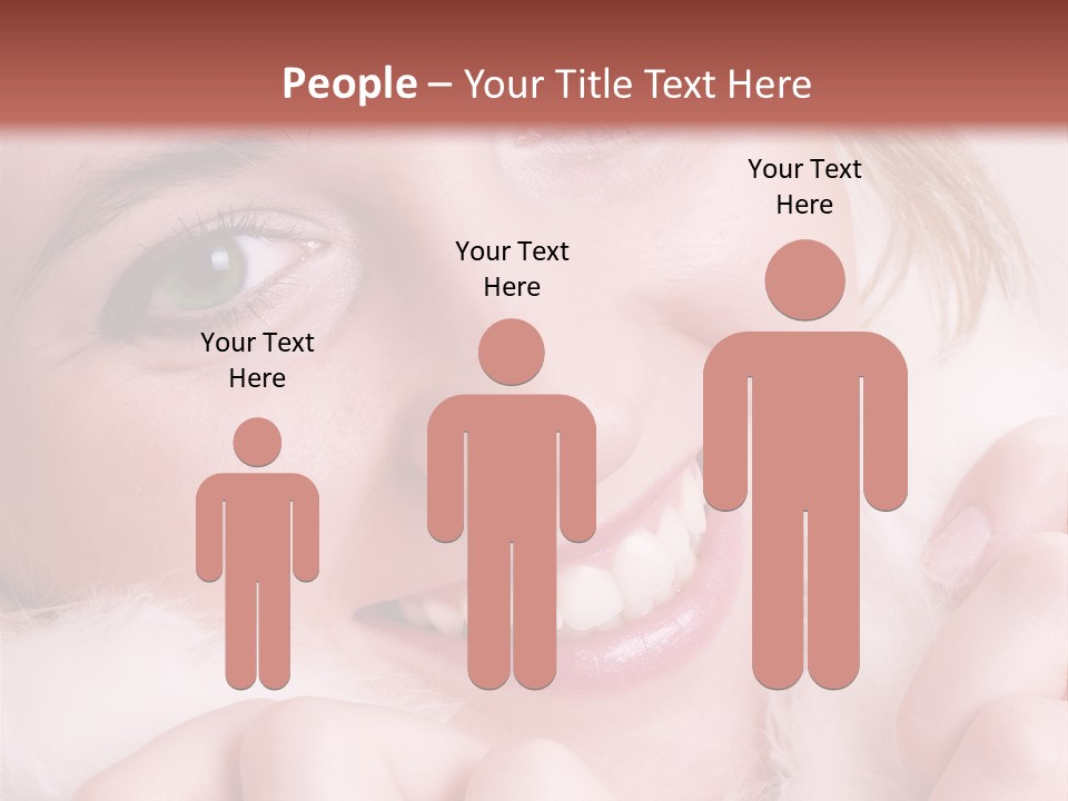 Closeup Of Young Beautiful Girl, Wearing Wool Winter Hat And Scarf PowerPoint Template