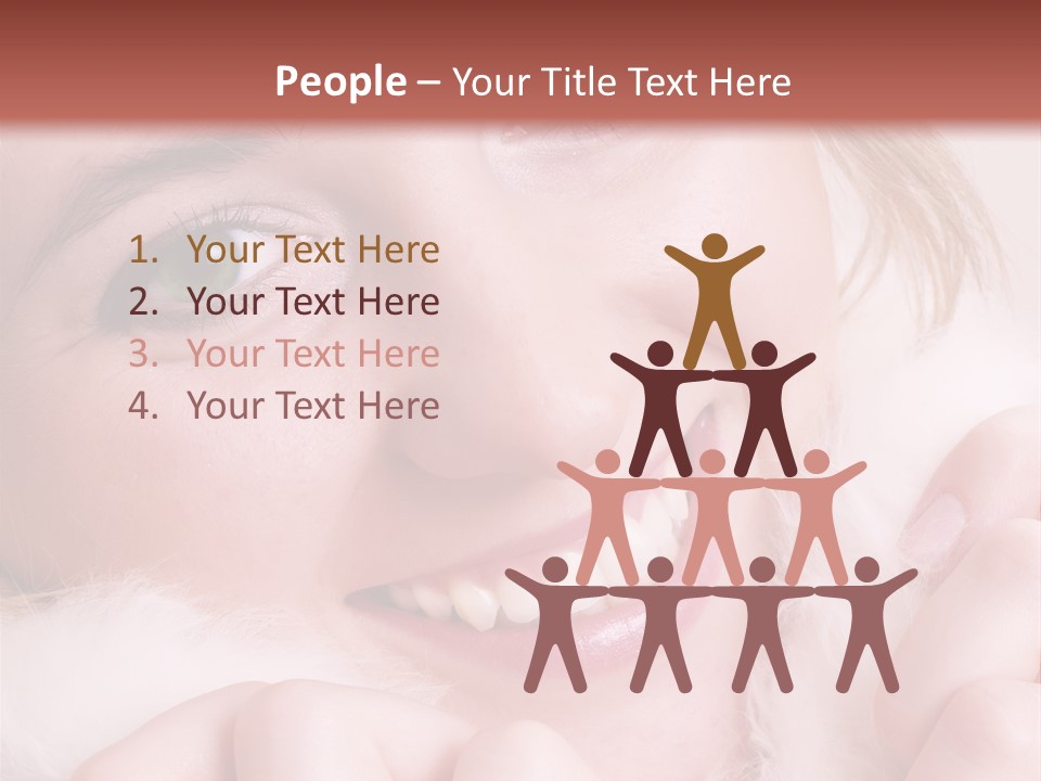 Closeup Of Young Beautiful Girl, Wearing Wool Winter Hat And Scarf PowerPoint Template