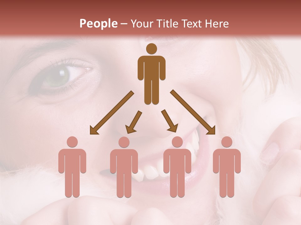 Closeup Of Young Beautiful Girl, Wearing Wool Winter Hat And Scarf PowerPoint Template