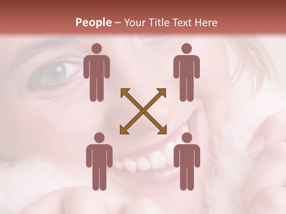 Closeup Of Young Beautiful Girl, Wearing Wool Winter Hat And Scarf PowerPoint Template