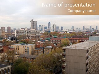 View From Elephant And Castle Aria, London PowerPoint Template