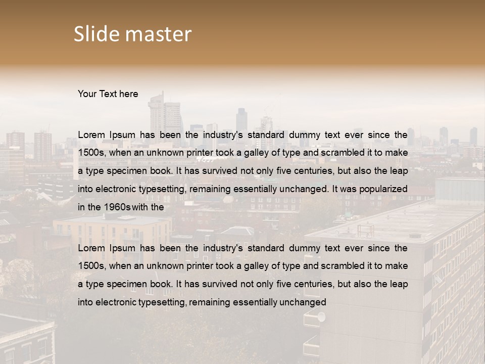 View From Elephant And Castle Aria, London PowerPoint Template