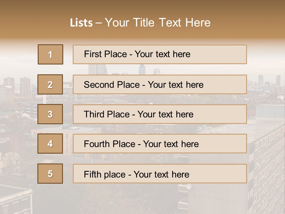 View From Elephant And Castle Aria, London PowerPoint Template