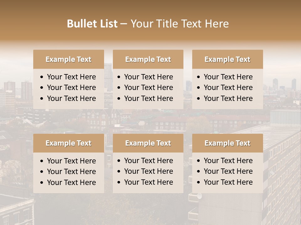 View From Elephant And Castle Aria, London PowerPoint Template