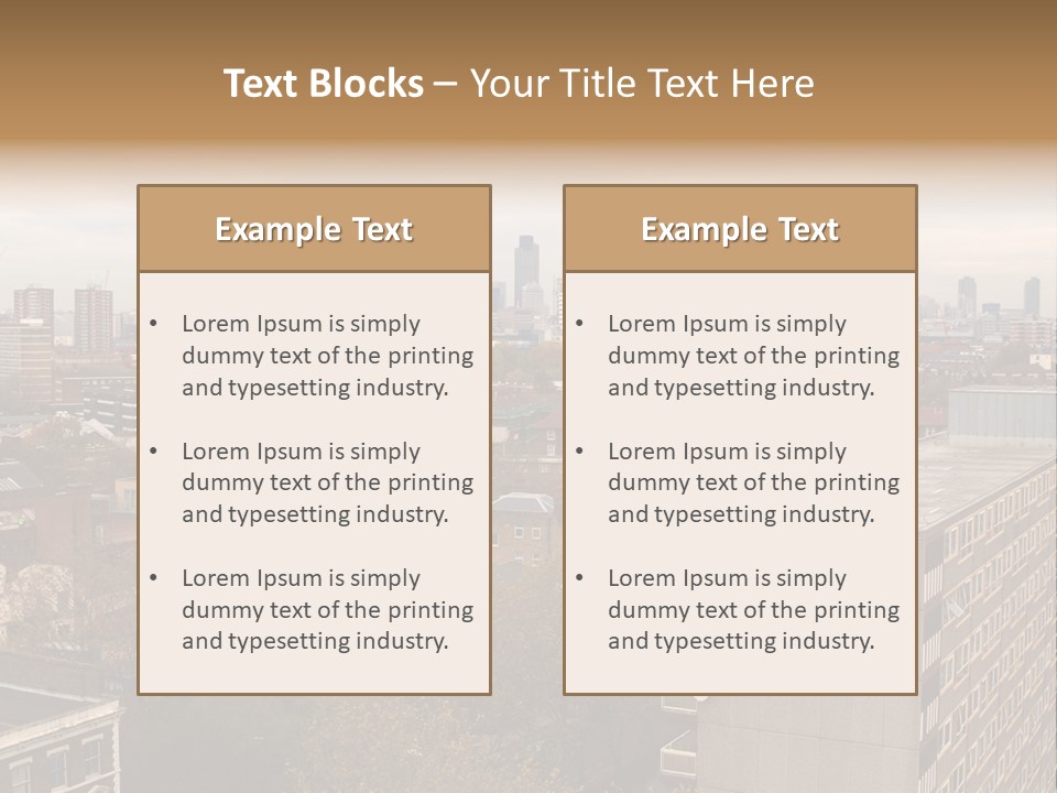View From Elephant And Castle Aria, London PowerPoint Template