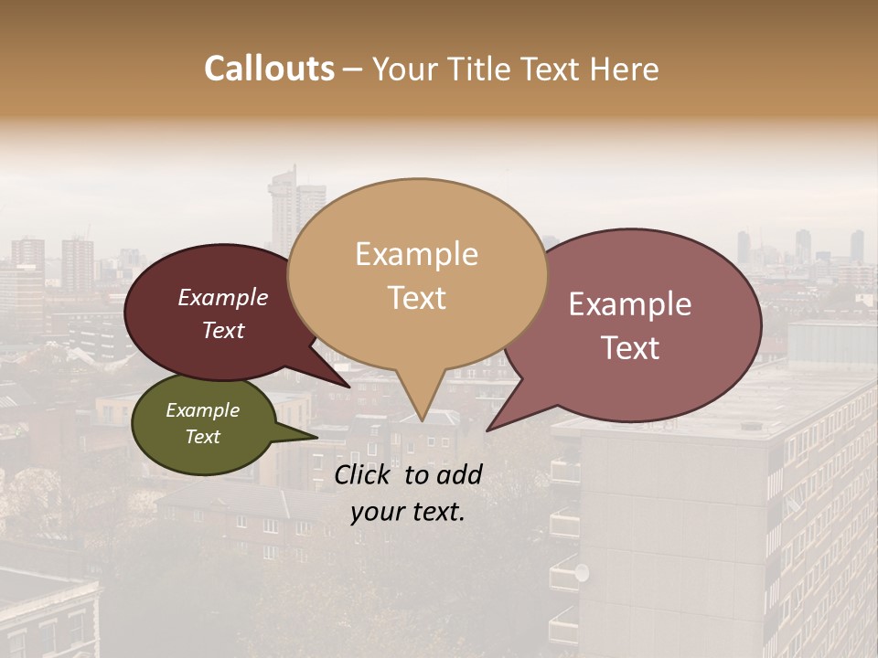 View From Elephant And Castle Aria, London PowerPoint Template